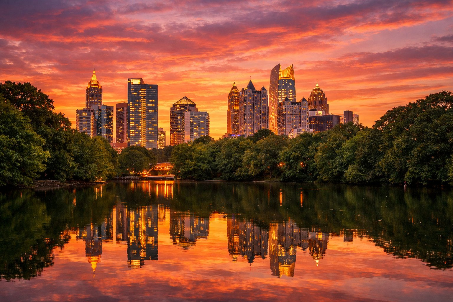 Atlanta skyline from Piedmont Park